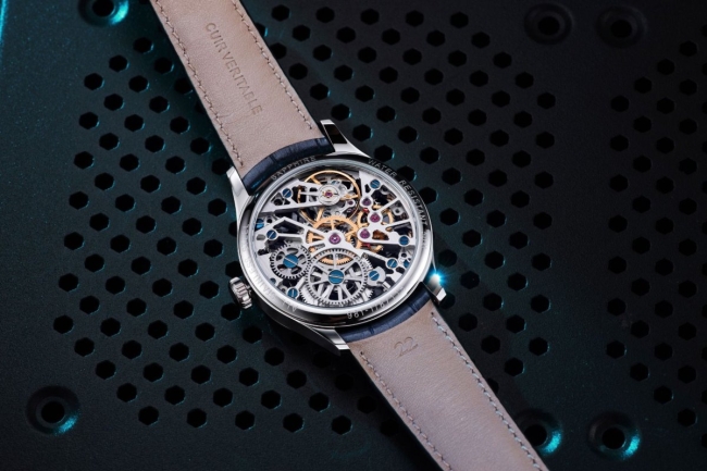 Aerowatch Renaissance Skeleton Wheel Acier inoxydable / Bleu