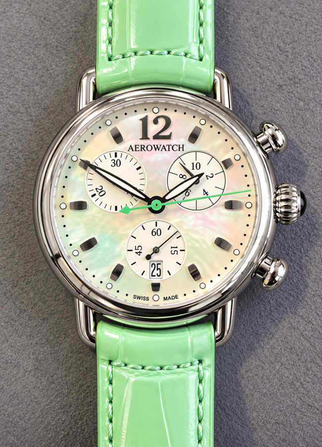 Aerowatch 1942 Chrono Lady Vert Pastel
