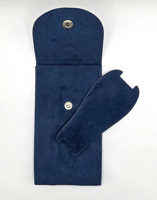 Pochette pour montre en velour bleue