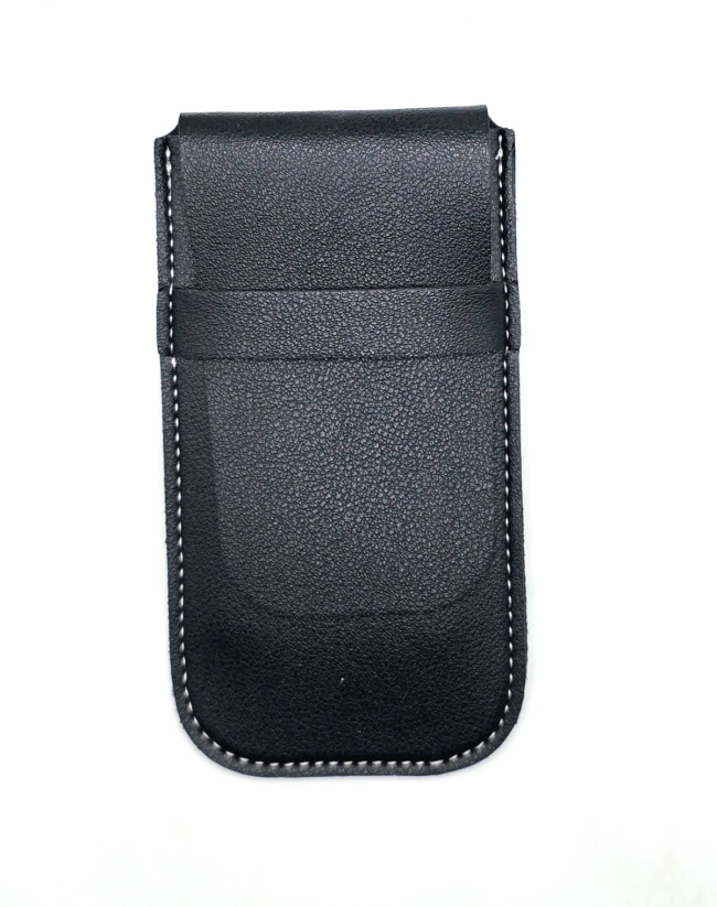 Pochette pour montre en simili-cuir noir
