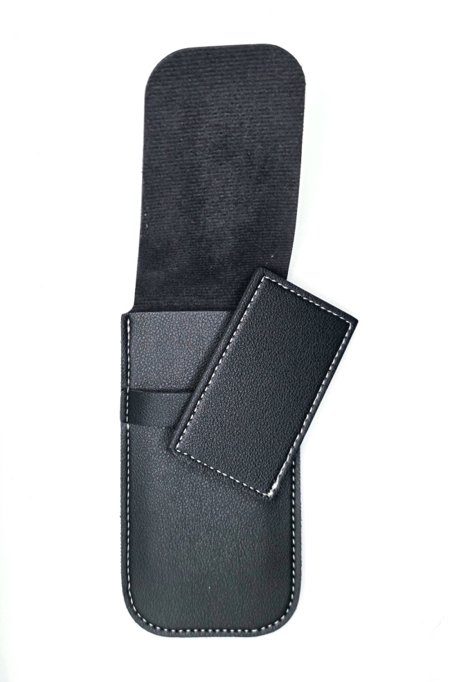 Pochette pour montre en simili-cuir noir