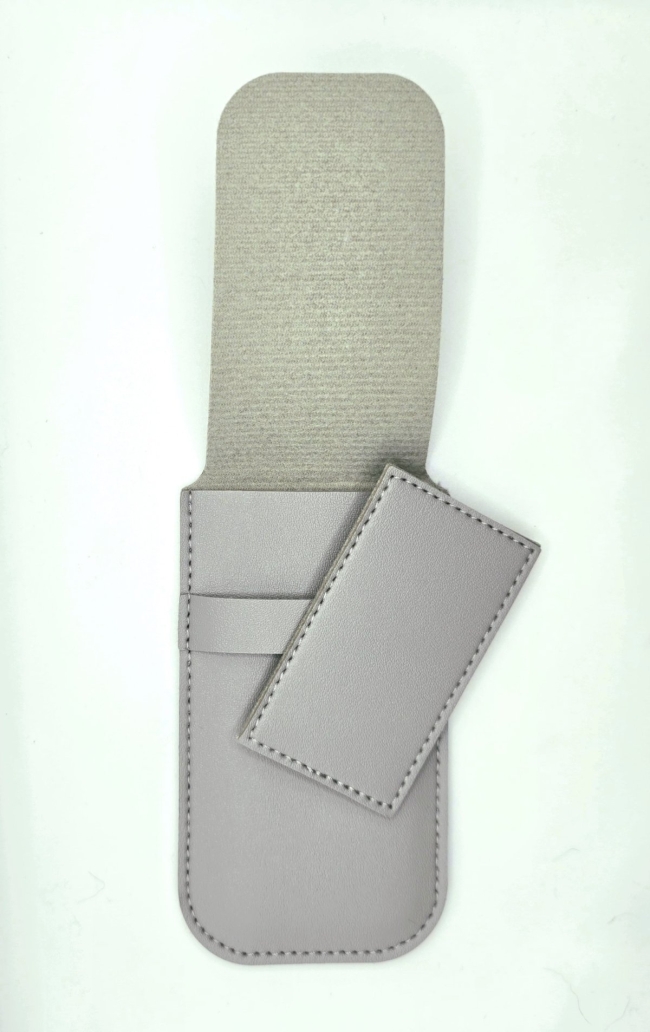 Pochette pour montre en simili-cuir gris