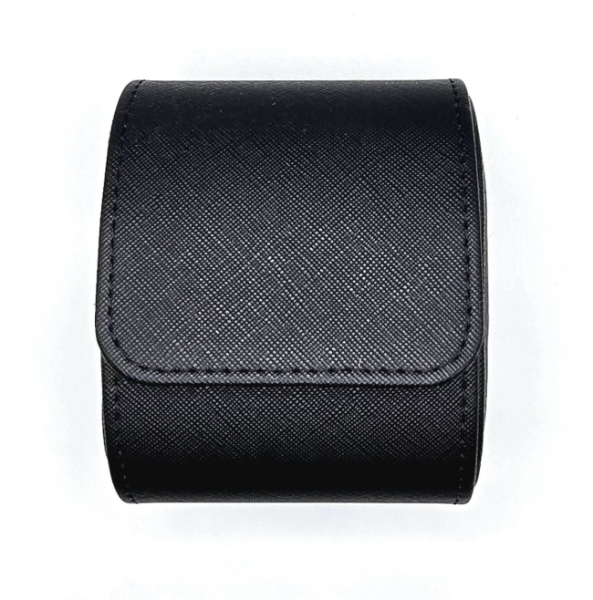 Etui cylindrique de voyage en cuir une montre