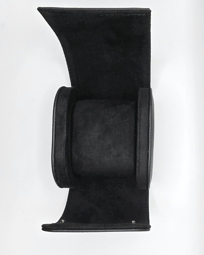Etui cylindrique de voyage en cuir une montre