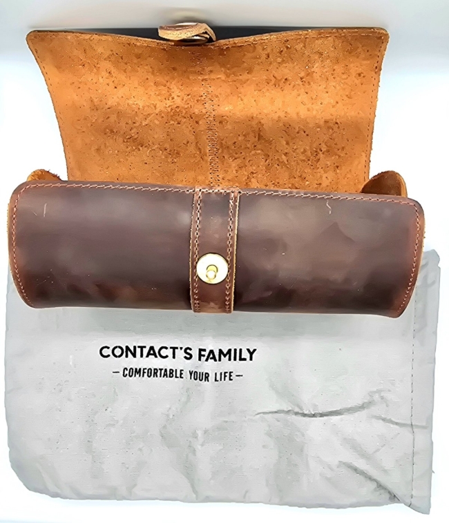 Étui cylindrique en cuir pour trois montres Contact Family