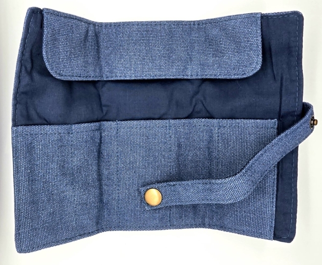 Marmotte pour bracelet en toile bleue de coton