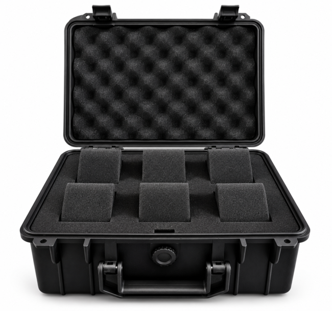 Mallette de transport étanche pour six montres
