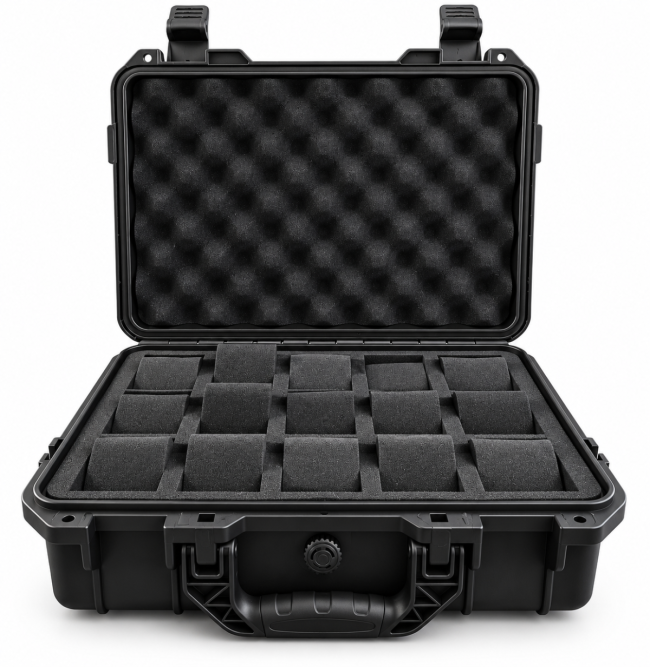 Mallette de transport étanche pour quinze montres