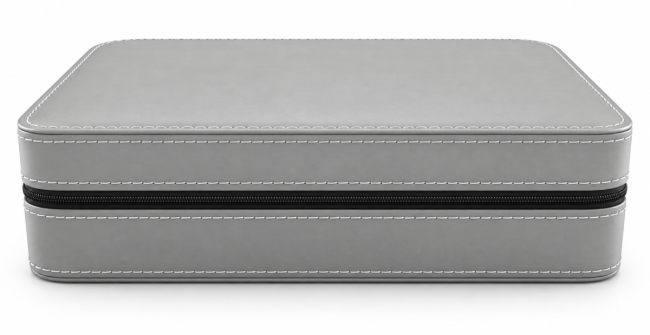 Boîte de rangement pour montres en simili cuir gris