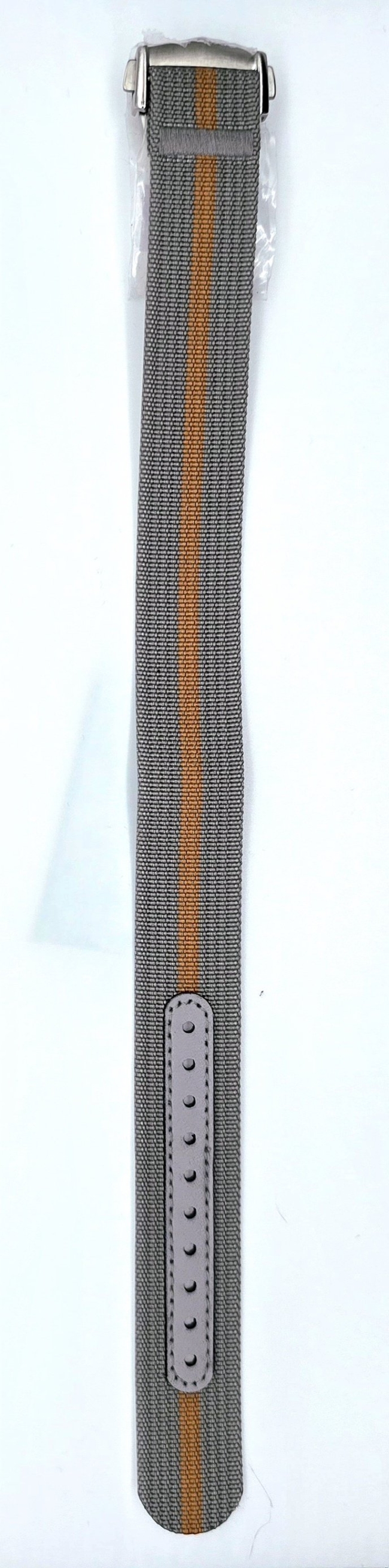 Bracelet de montre en nylon gris et orange à boucle déployante