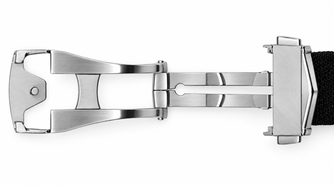 Bracelet de montre en nylon gris et orange à boucle déployante