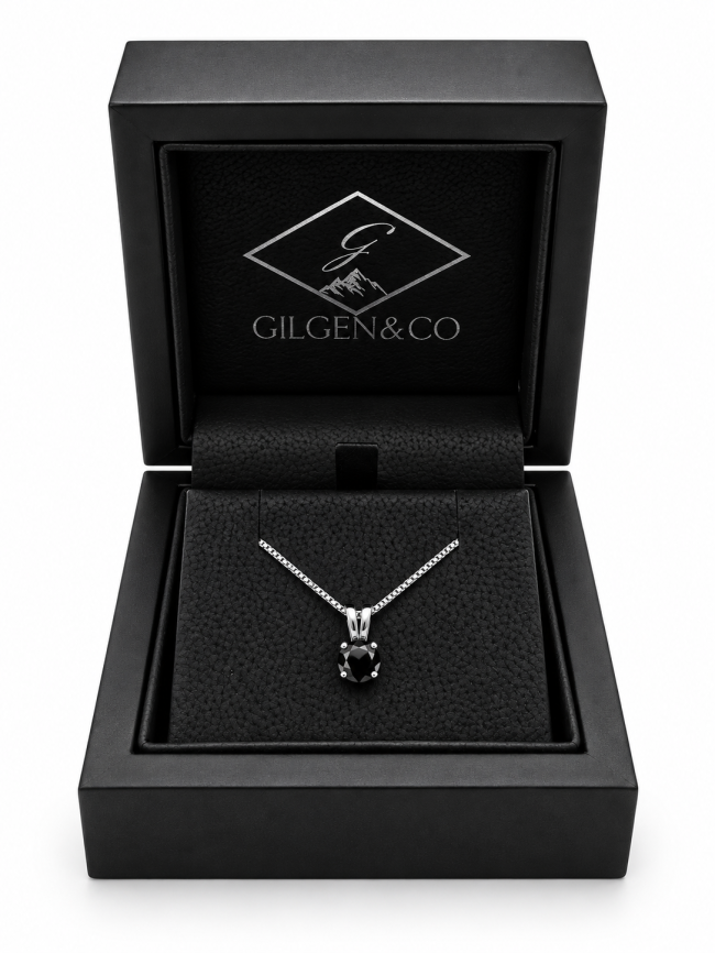 Gilgen &amp; Co - Collier en argent 925 et Saphir noir naturel