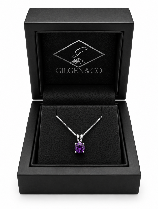Gilgen &amp; Co - Collier en argent 925 et Améthyste Violette naturelle