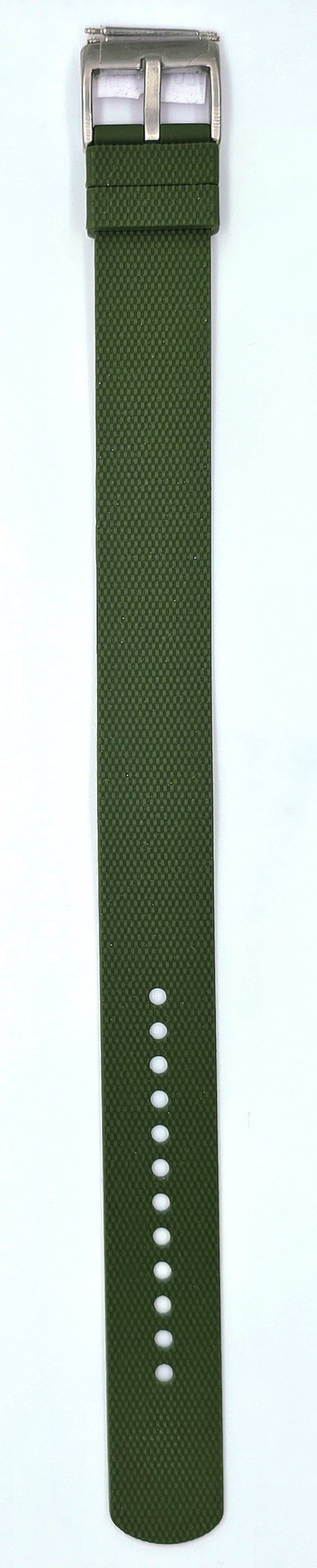 Bracelet de montre en silicone vert à boucle à ardillon