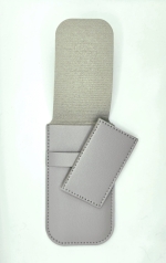 Pochette pour montre en simili-cuir gris