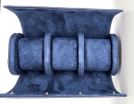 Étui cylindrique de voyage pour trois montres en cuir bleu