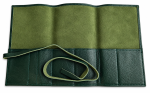 Grande marmotte en cuir vert texturé