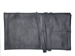 Grande marmotte en cuir noir texturé