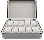 Boîte de rangement pour montres en simili cuir gris