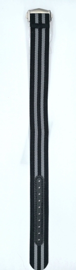 Bracelet de montre en nylon noir et gris à boucle déployante