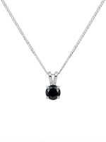 Gilgen &amp; Co - Collier en argent 925 et Saphir noir naturel