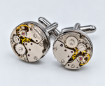 Boutons de manchette en mouvements de montres mécaniques vintage