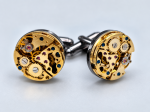 Boutons de manchette en mouvements de montres mécaniques vintage